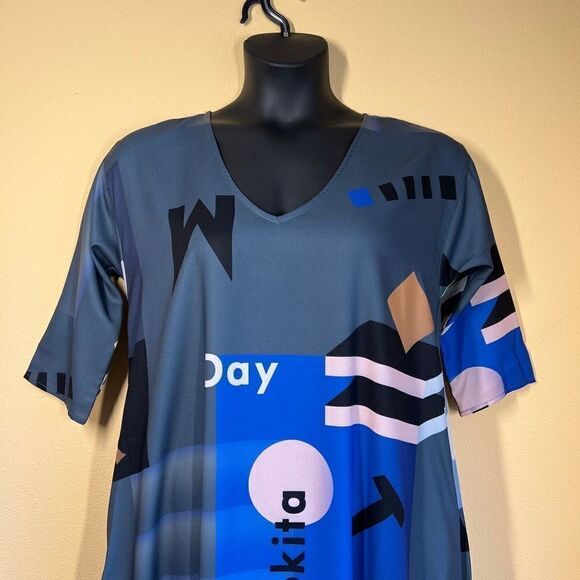 Matter Matters Mokita Midi Summer Dress Grey One Size Oversized Designer - Picture 4 of 16